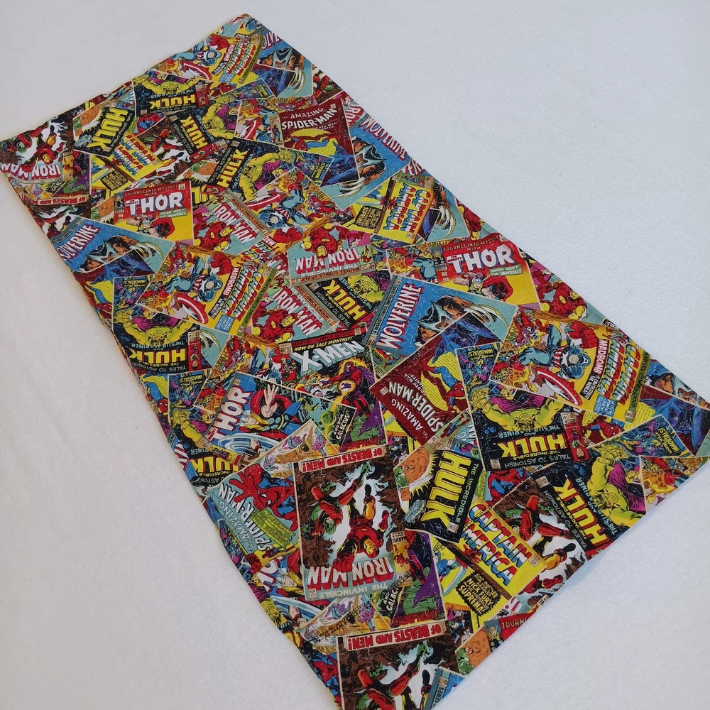 Marvel Comic Book Print Pillowcase 17" x 33" Superhero Bedding Spider Man Hulk